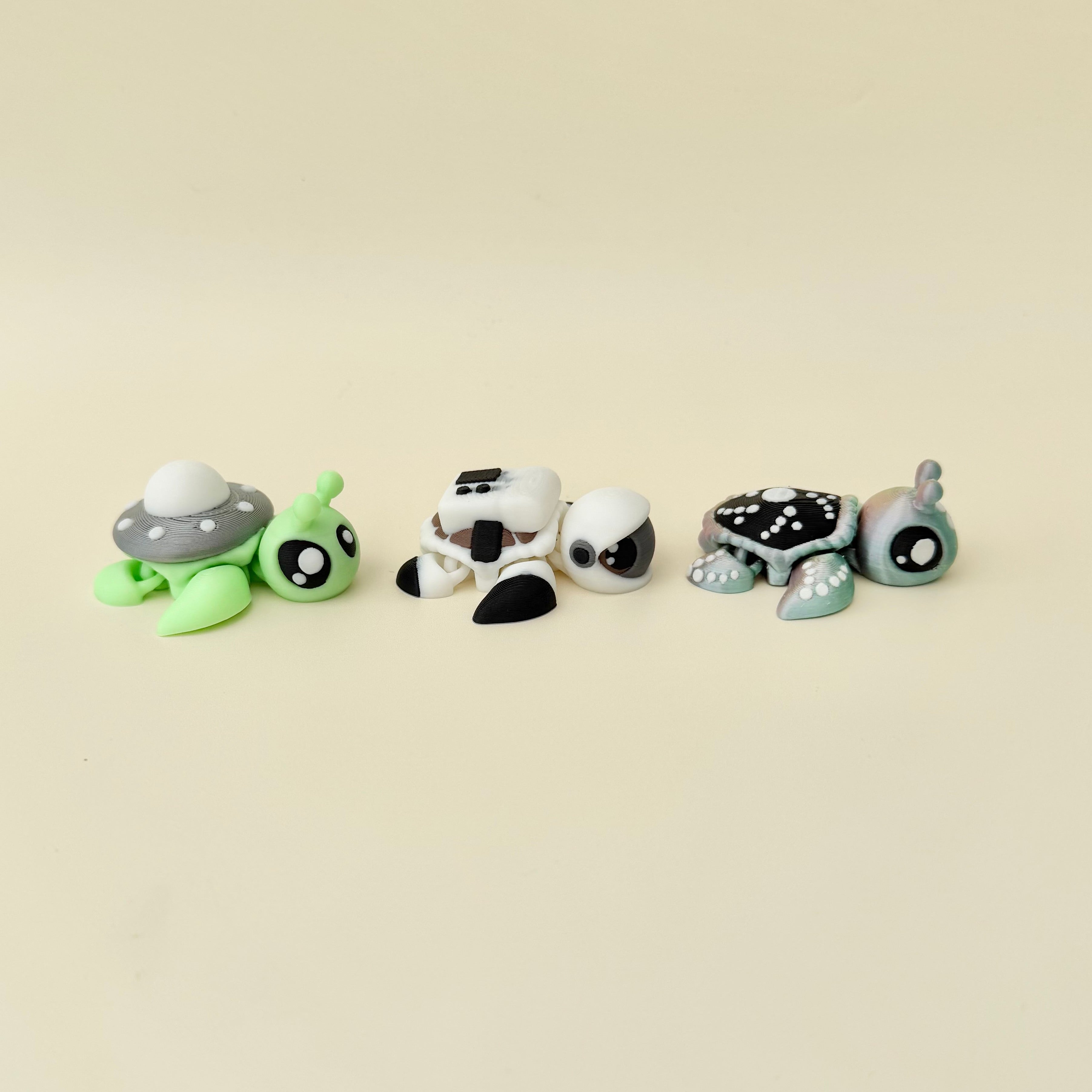 Small handheld sensory turtle with flexible movement and detailed finish