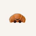 Cute mini baguette character with dangling legs designed for desks, shelves and cosy decor spaces
