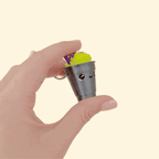 Compact metallic cup body with smooth press action on top.

