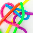 Set of multiple stretch fidgets for braiding and knotting, offering varied texture and movement-based stimming.
