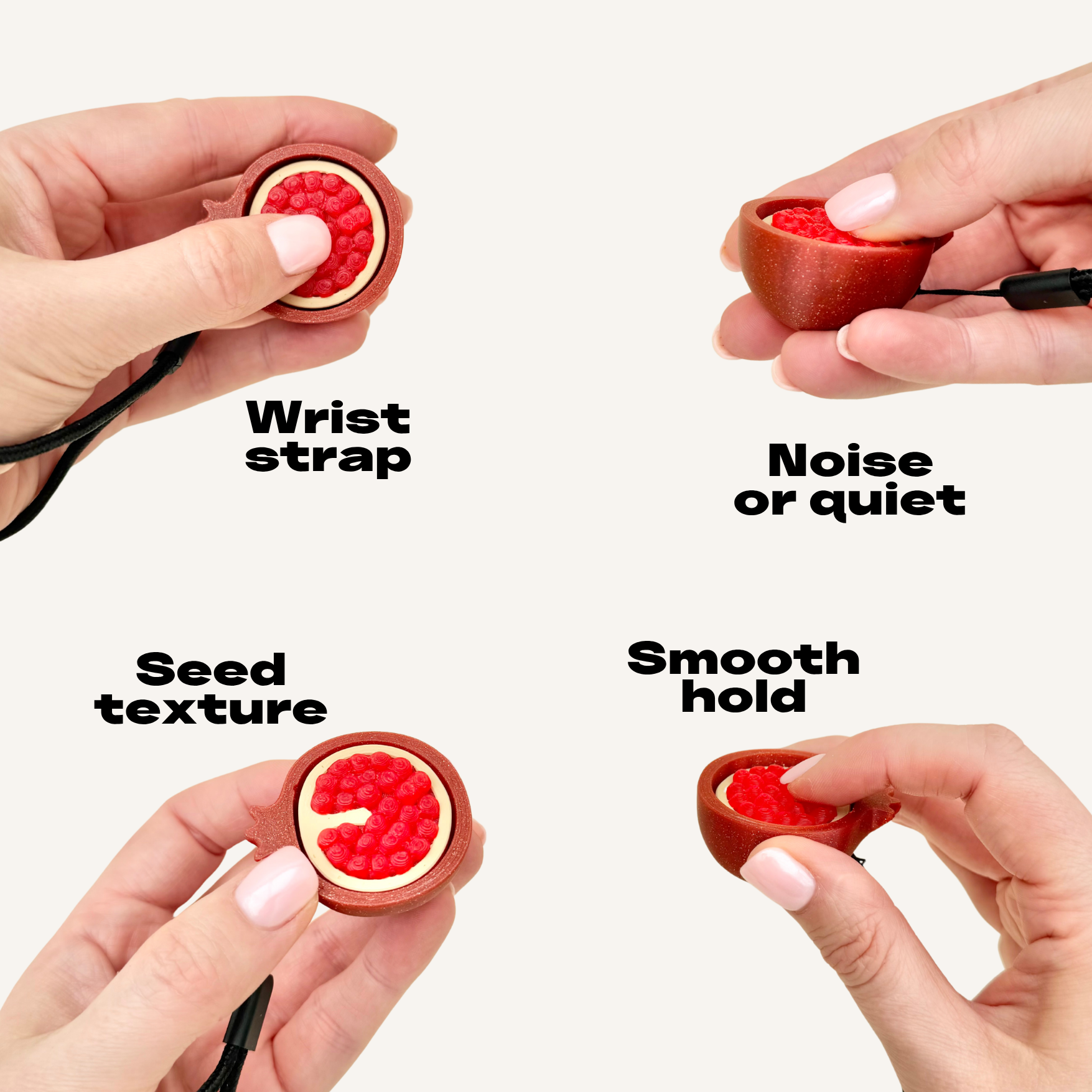 Small tactile toy that helps keep hands occupied with repetitive movement and sensory feedback.
