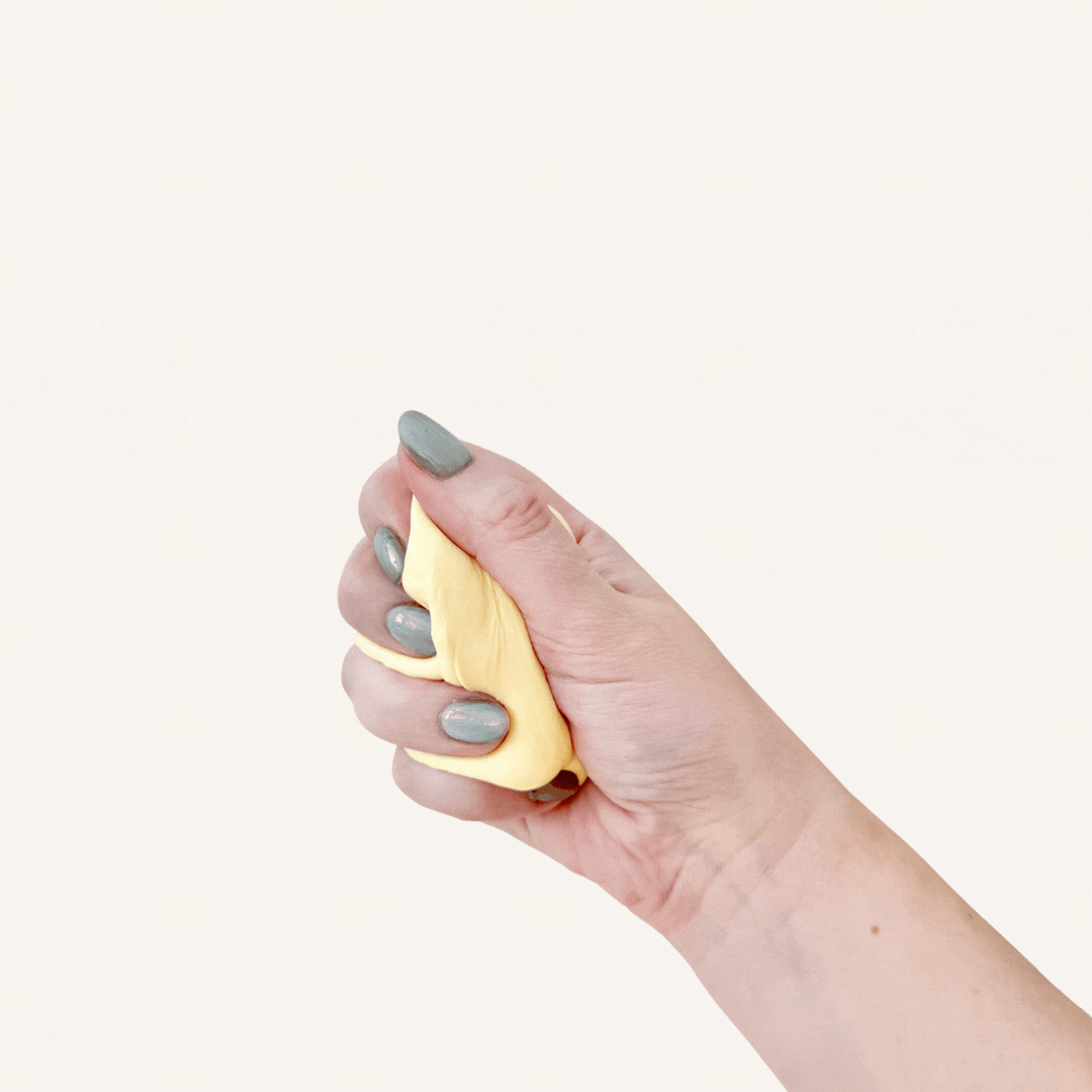 Silky yellow putty designed for folding, kneading and tactile sensory input in a handy reusable tin.
