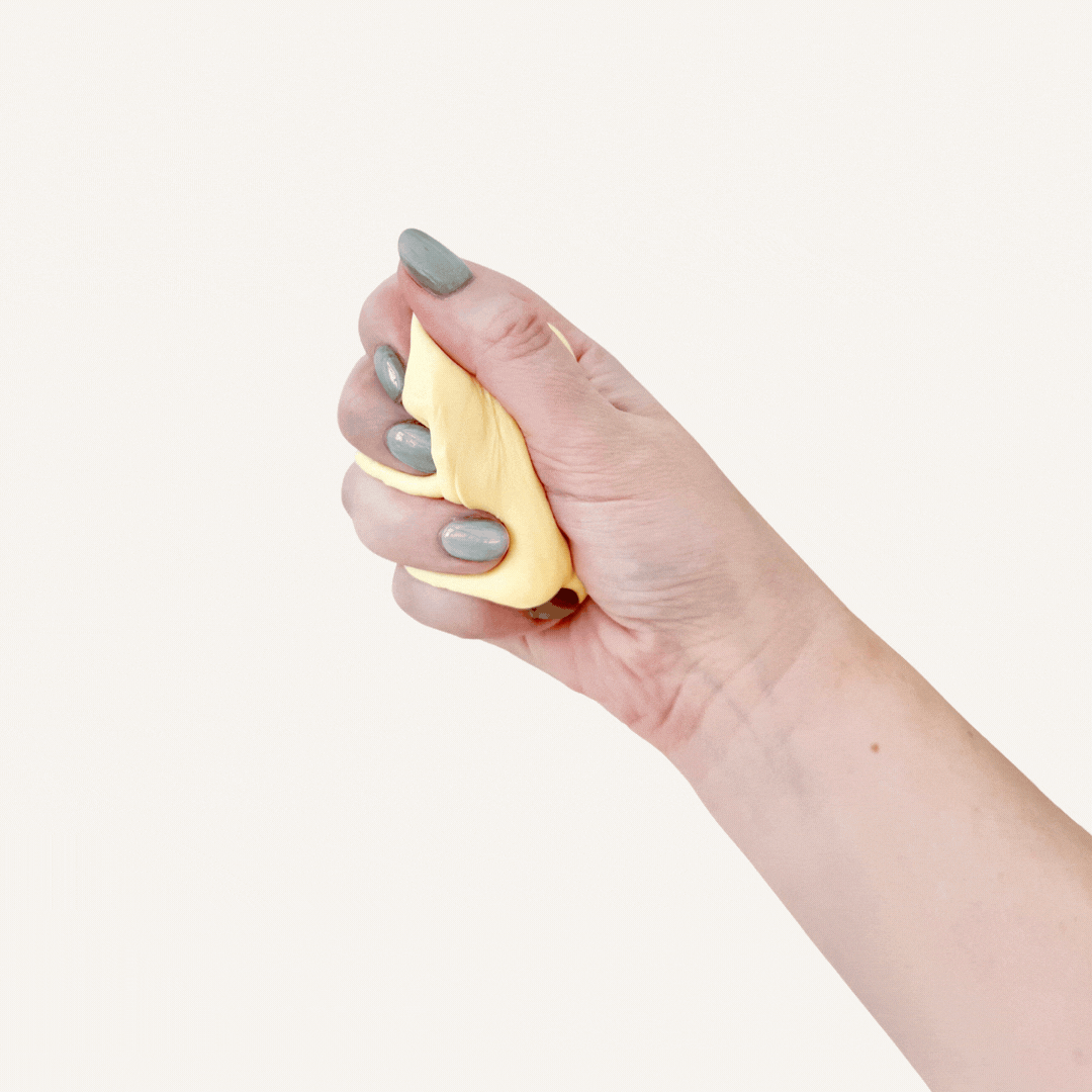 Soft yellow sensory putty in a reusable tin with a smooth buttery feel for quiet tactile fidgeting and desk use.
