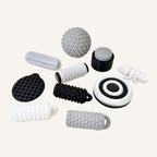 Ten-piece sensory support set for children exploring firmer texture, pressure input and grounding tools.