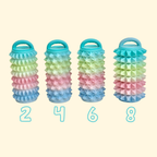 Spiky textured sensory tools for neurodivergent fidgeting, self-regulation, and grounding through the hands.
