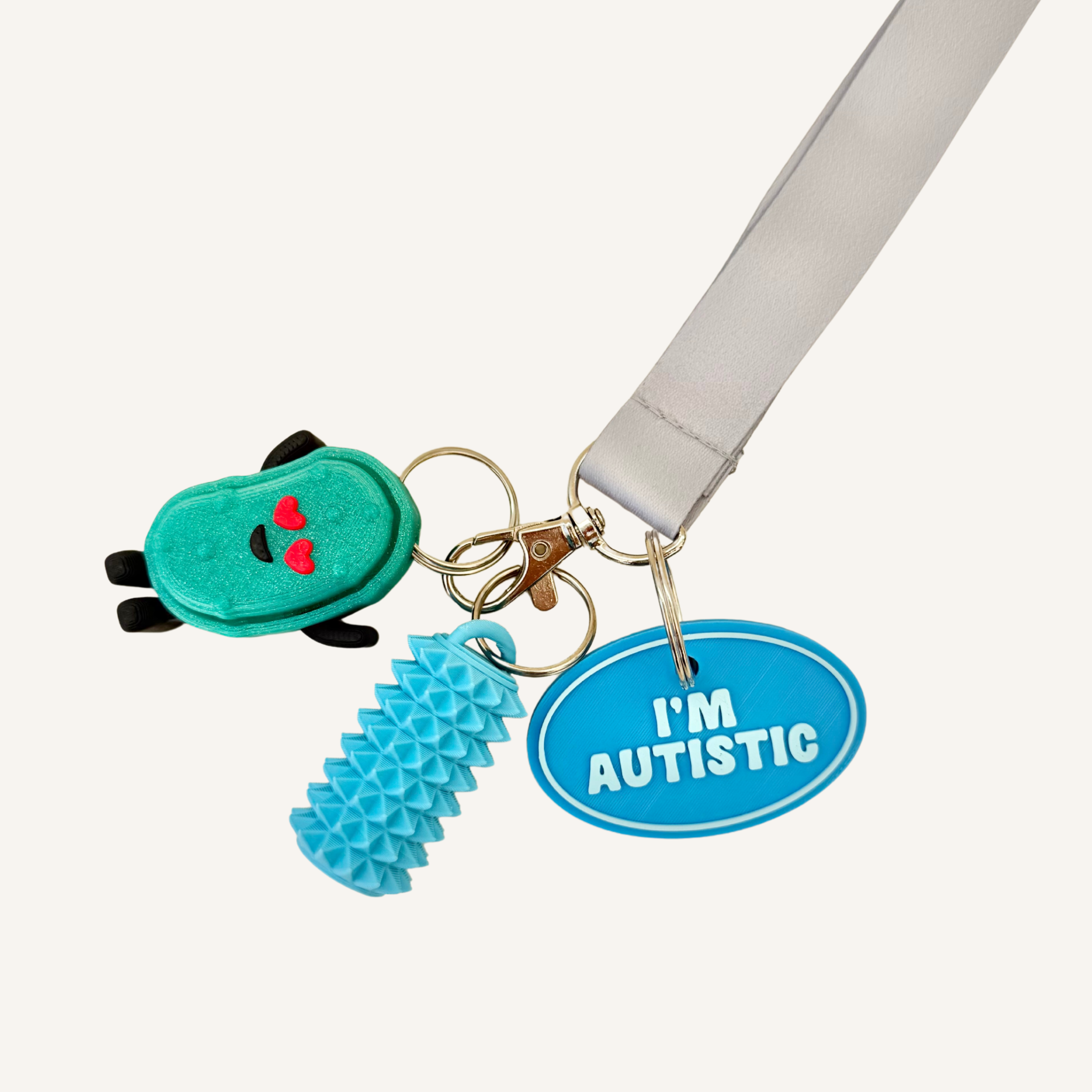 Oval tag with bold raised text and a wipe-clean finish for daily use.