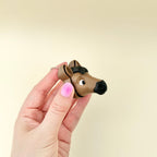 Horse lover sensory clicker with tactile press feedback, keyring attachment and everyday fidget use.