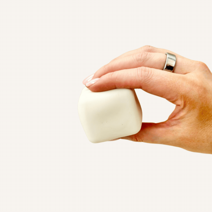 Soft squeeze fidget with gentle resistance, ideal for sensory regulation and quiet fidgeting.