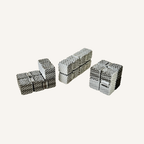 Pocket-sized textured sensory fidget with a subtle black grey and white colour shifting finish.