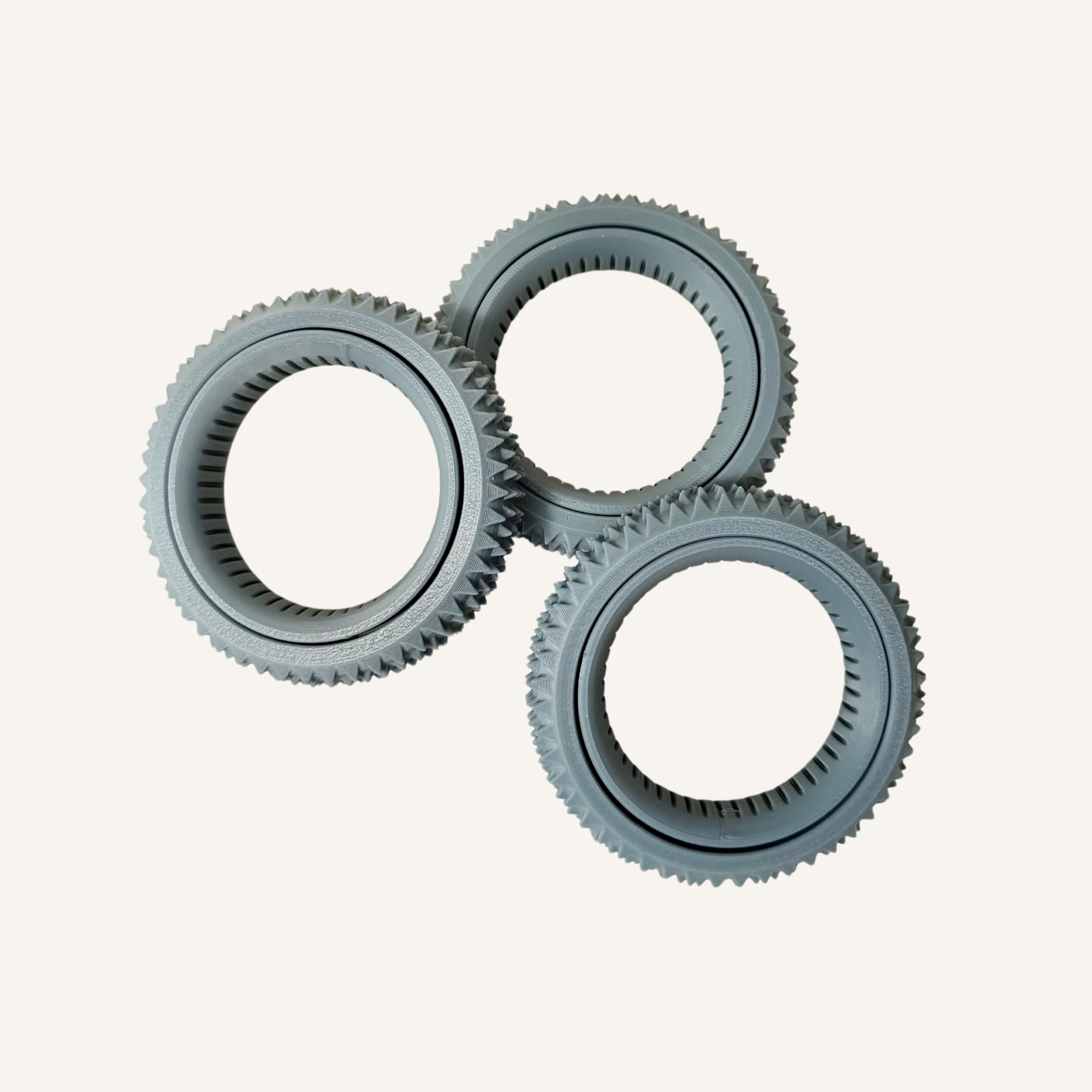Compact rotating sensory roller designed for tactile input, spinning and rolling over the hands.