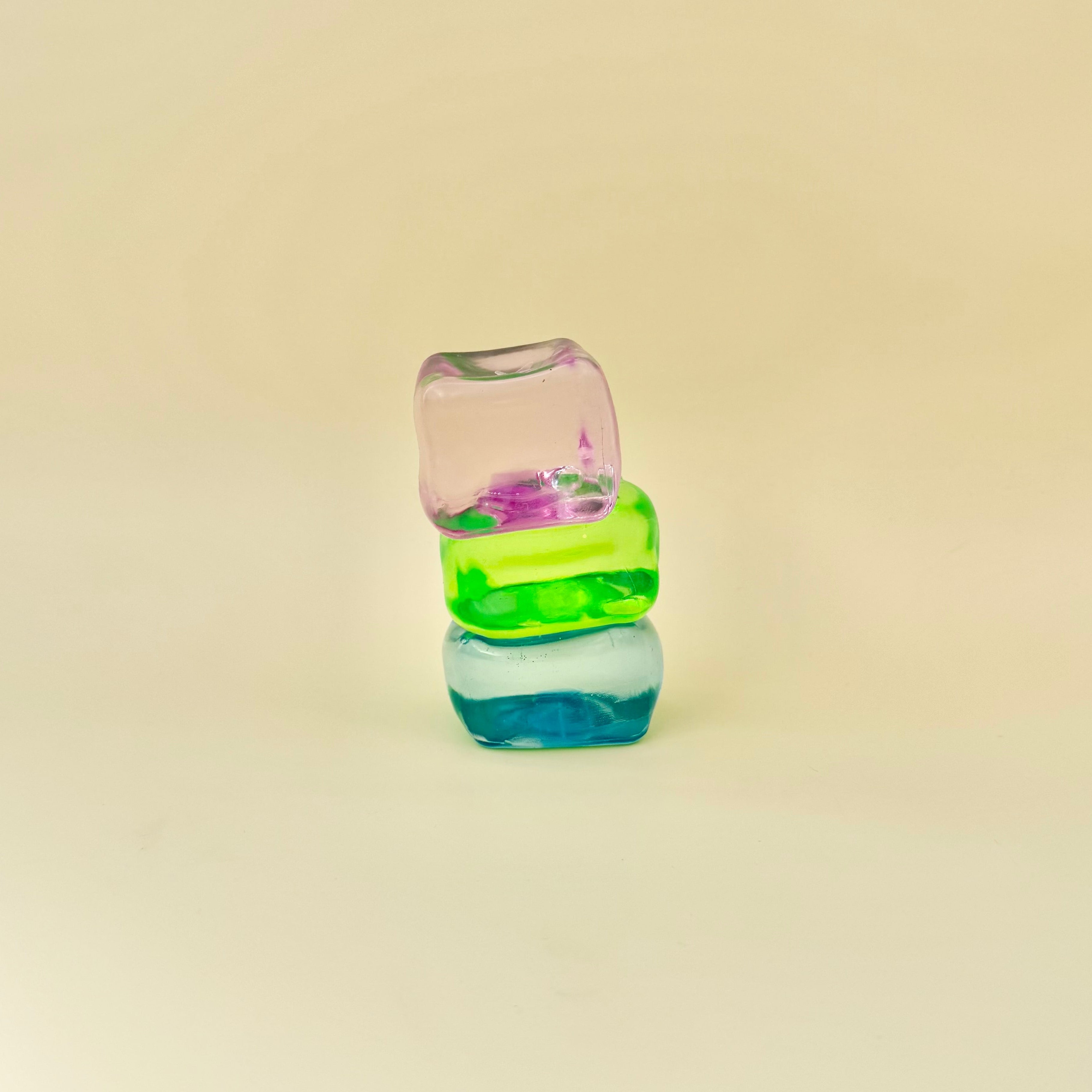 Slightly tacky feel squishy fidget with no residue, offering steady squeeze feedback for focus breaks and stress relief.