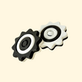 full-gyro quad fidget spinner with ribbon-edge grip and low-noise spin

