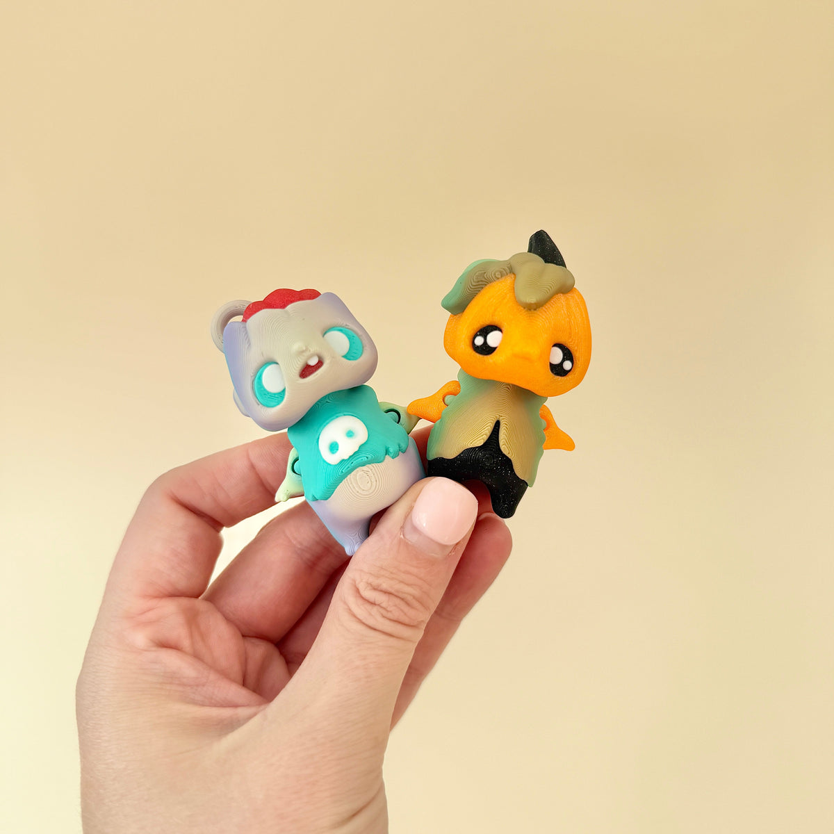 Mini seasonal fidget figure with textured details for sensory input.
