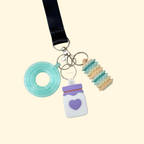 Discreet lanyard and bag add-on for quick help, contact details or map access when your brain goes blank.
