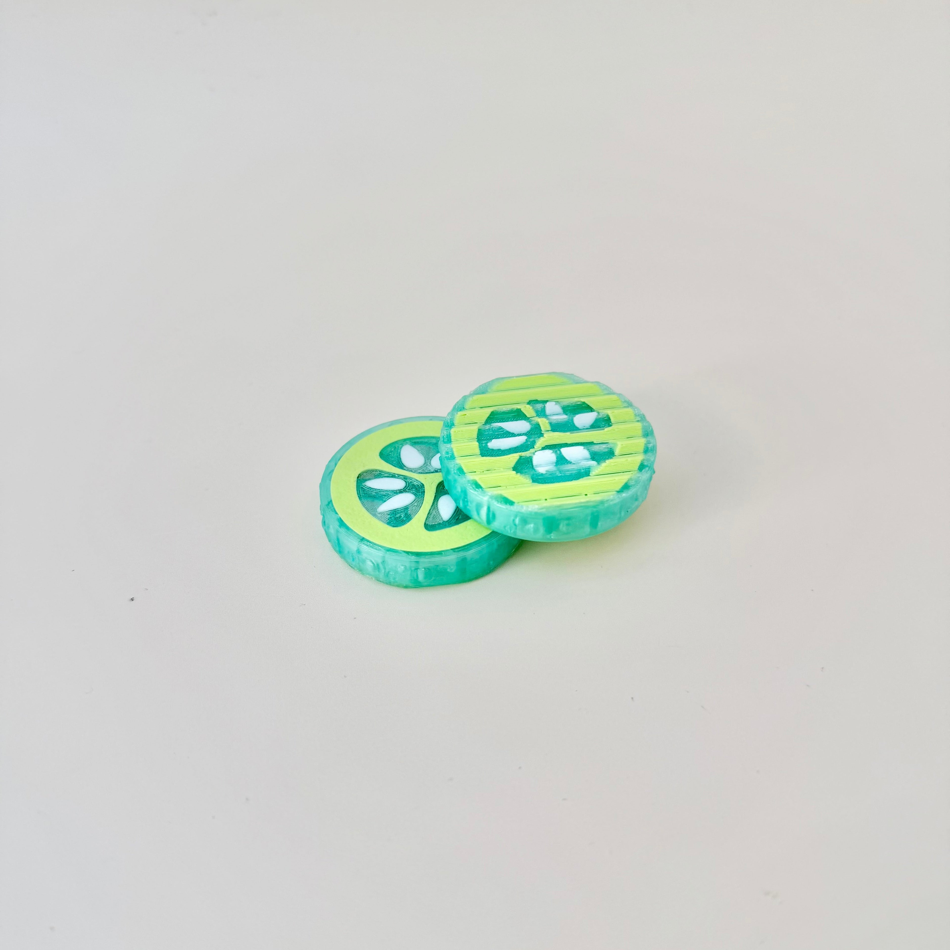 Handheld magnetic fidget with raised ridges and strong pull for controlled snap movement.
