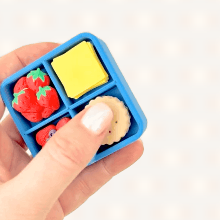 Compact two-piece tactile fidget set designed for portable sensory play