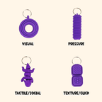 Starter set of lanyard-friendly fidgets designed for discreet, portable stimming and focus support.
