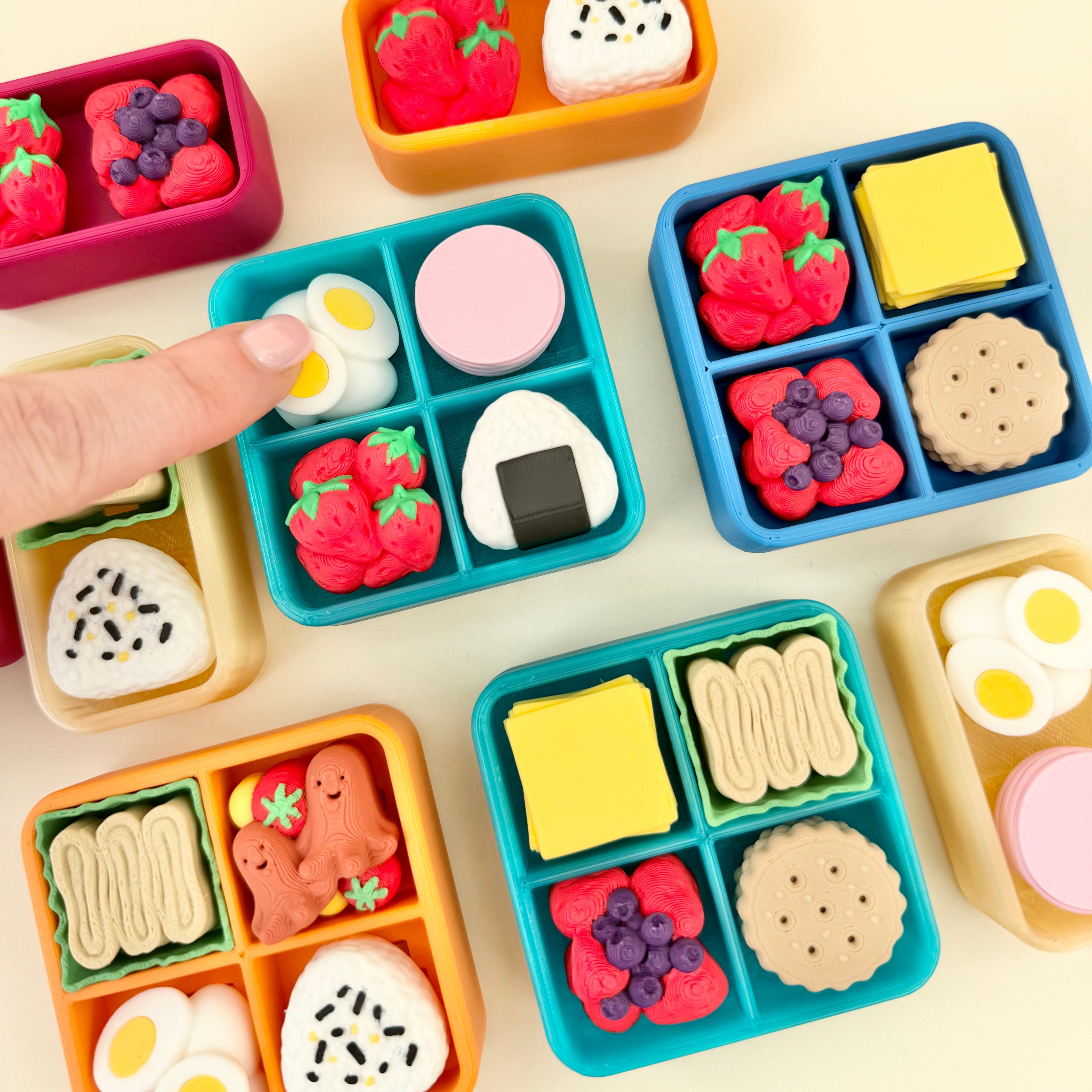 Varied tactile surfaces designed to provide different sensory feedback in one set