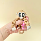 Small flexible monkey fidget for tactile input, repetitive movement, grounding and neurodivergent sensory support.