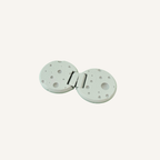 Handheld moon sensory fidget with recessed craters and smooth hinged movement.