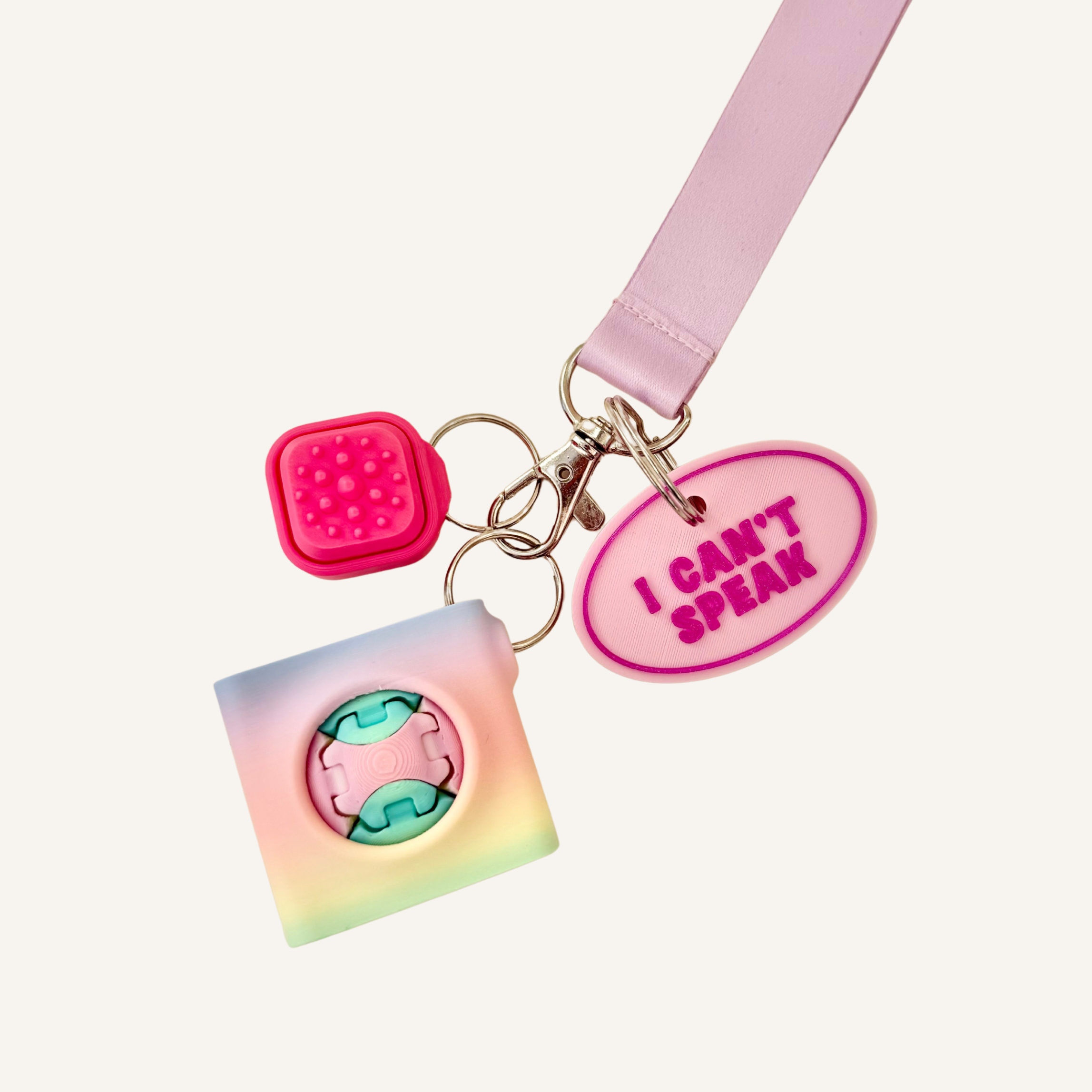 Oval support tag with easy-read wording for lanyards, bags, keys and zips.