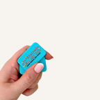 Two blue pocket-sized magnetic fidgets designed to snap, twist and move together