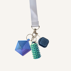 Single tile sensory clicker add-on for discreet on-the-go fidgeting with optional quiet click for work or school.
