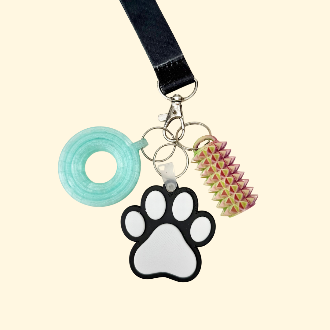 Discreet keyring add-on for bags and coats, designed for quick contact details or directions if your pet ever goes missing.
