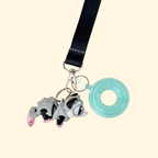 Lightweight sensory lanyard add-on with articulated movement and textured surfaces for tactile input on the go.
