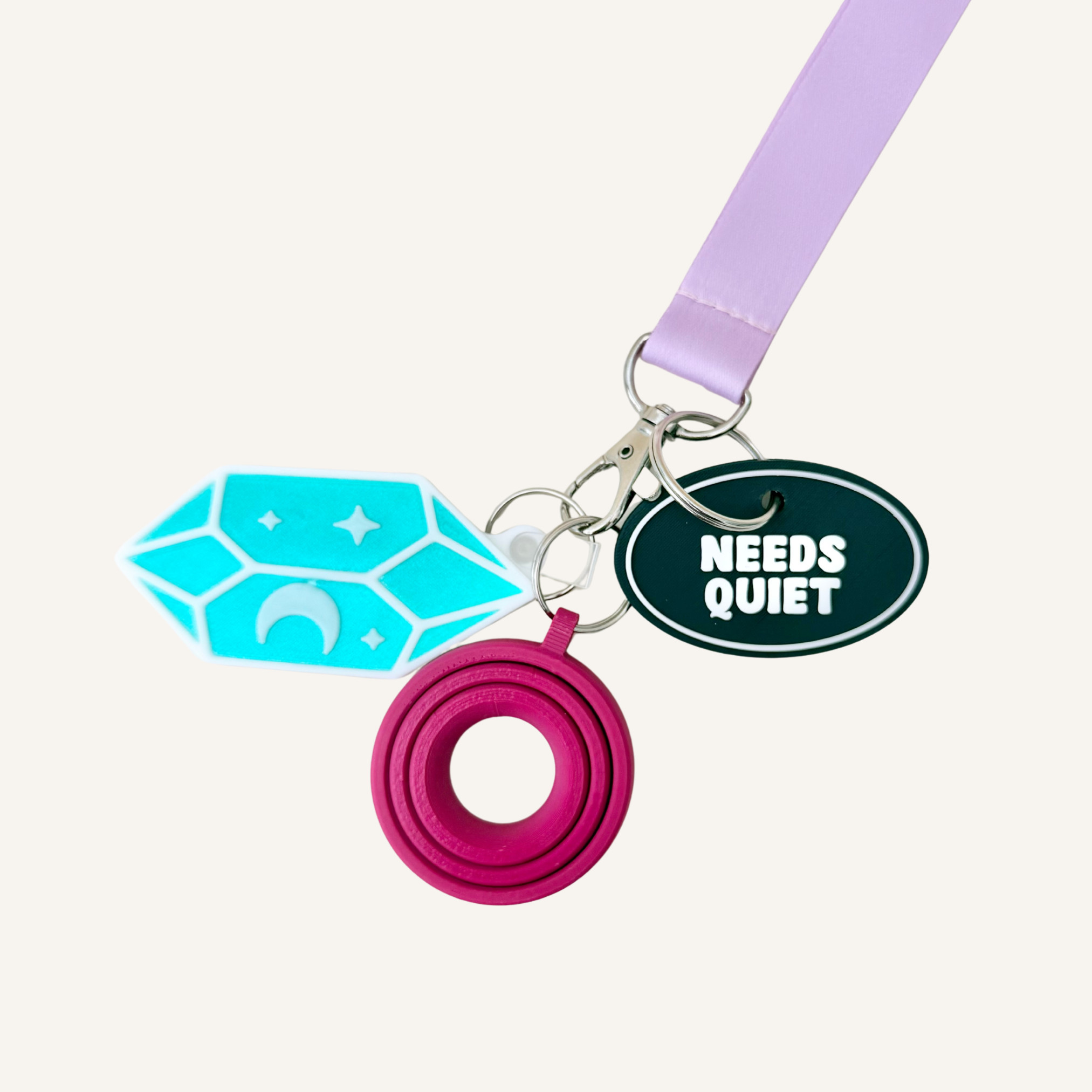 Lightweight communication tag with raised lettering for quick visual support on the go.