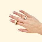 Compact FidgiRing, shown in use, perfect for stress relief and discreet fidgeting at work, school, or on the go.