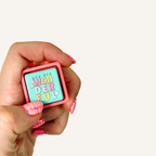 Sensory clicker with an uplifting “You’re Wonderful” message and colourful tactile front.