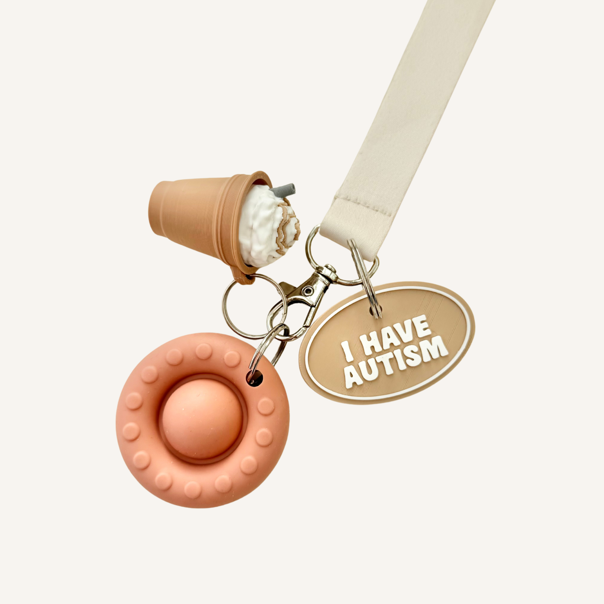 3D printed oval tag with clear wording and compact design for daily visible support.