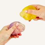 Soft smooth sensory squish that holds dents for slow calming presses, stress relief and everyday fidgeting.