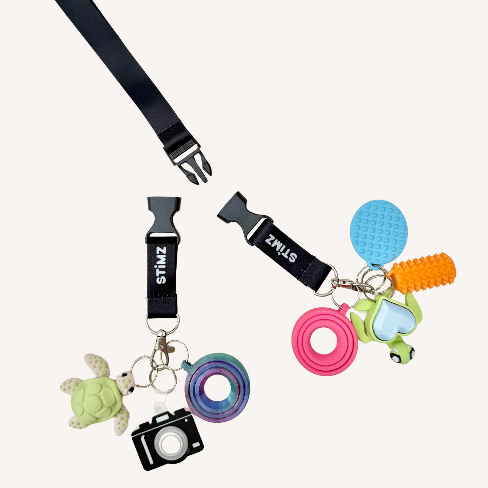 Soft lightweight lanyard designed for everyday carry of sensory tools, keys or ID with easy access throughout the day.
