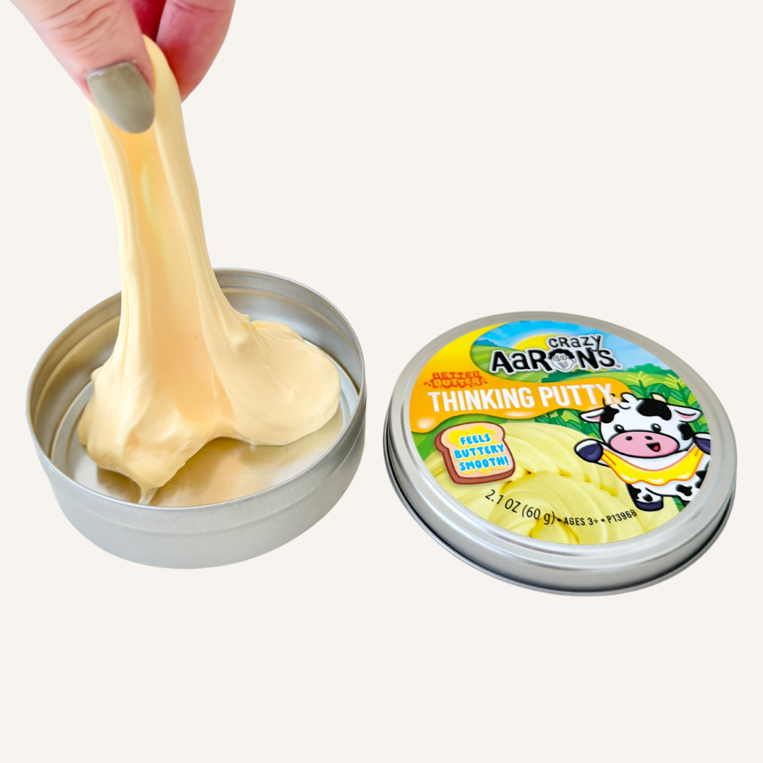 Creamy thinking putty designed for stretching, folding and squishing with a calm quiet hand feel.
