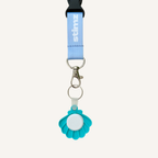 Decorative tap enabled keyring that can direct someone to contact details, social media, a website or personalised information.