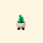 Cute plant pot clicker fidget with hidden press-to-click action, discreet on desks, choose click or quiet.
