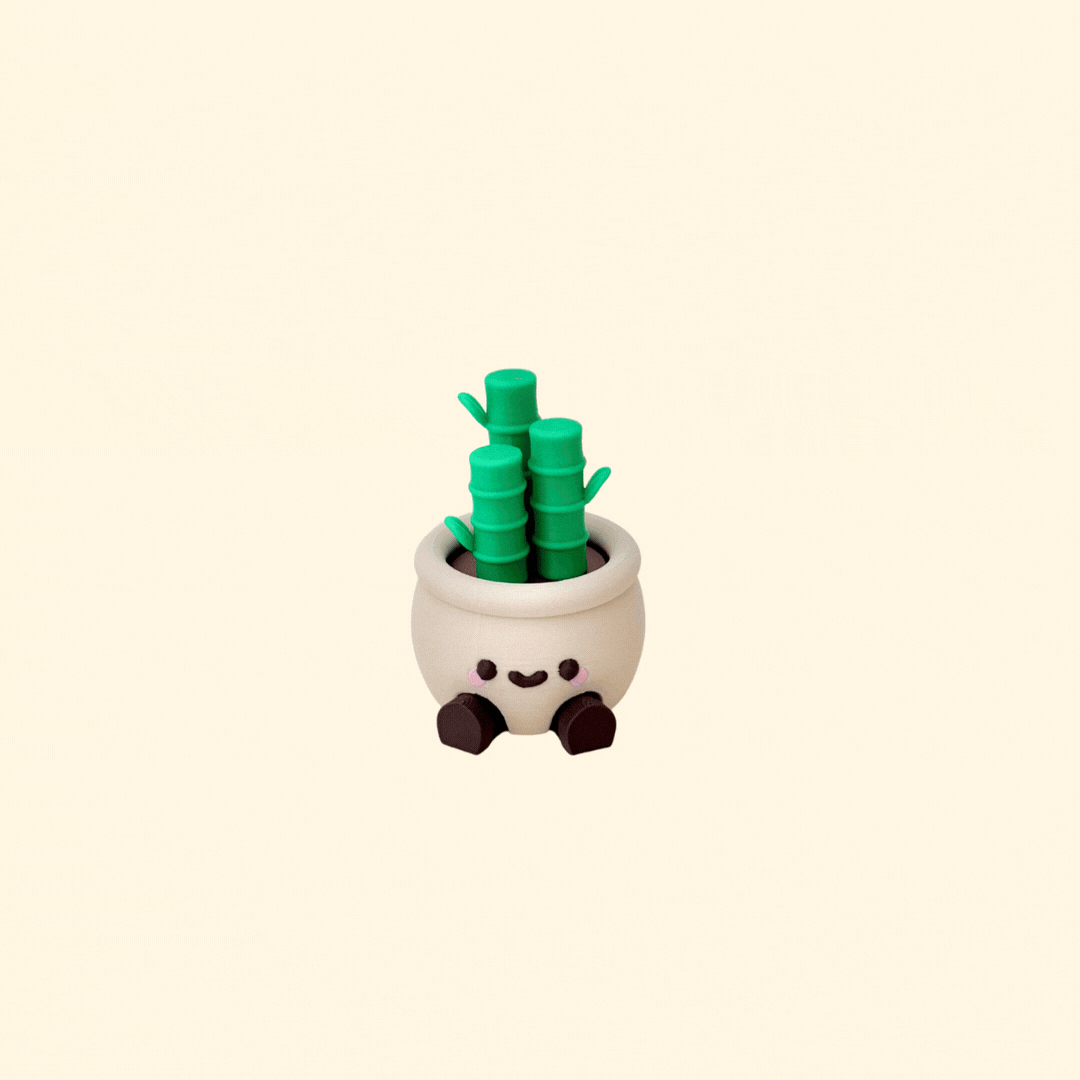 Cute plant pot clicker fidget with hidden press-to-click action, discreet on desks, choose click or quiet.
