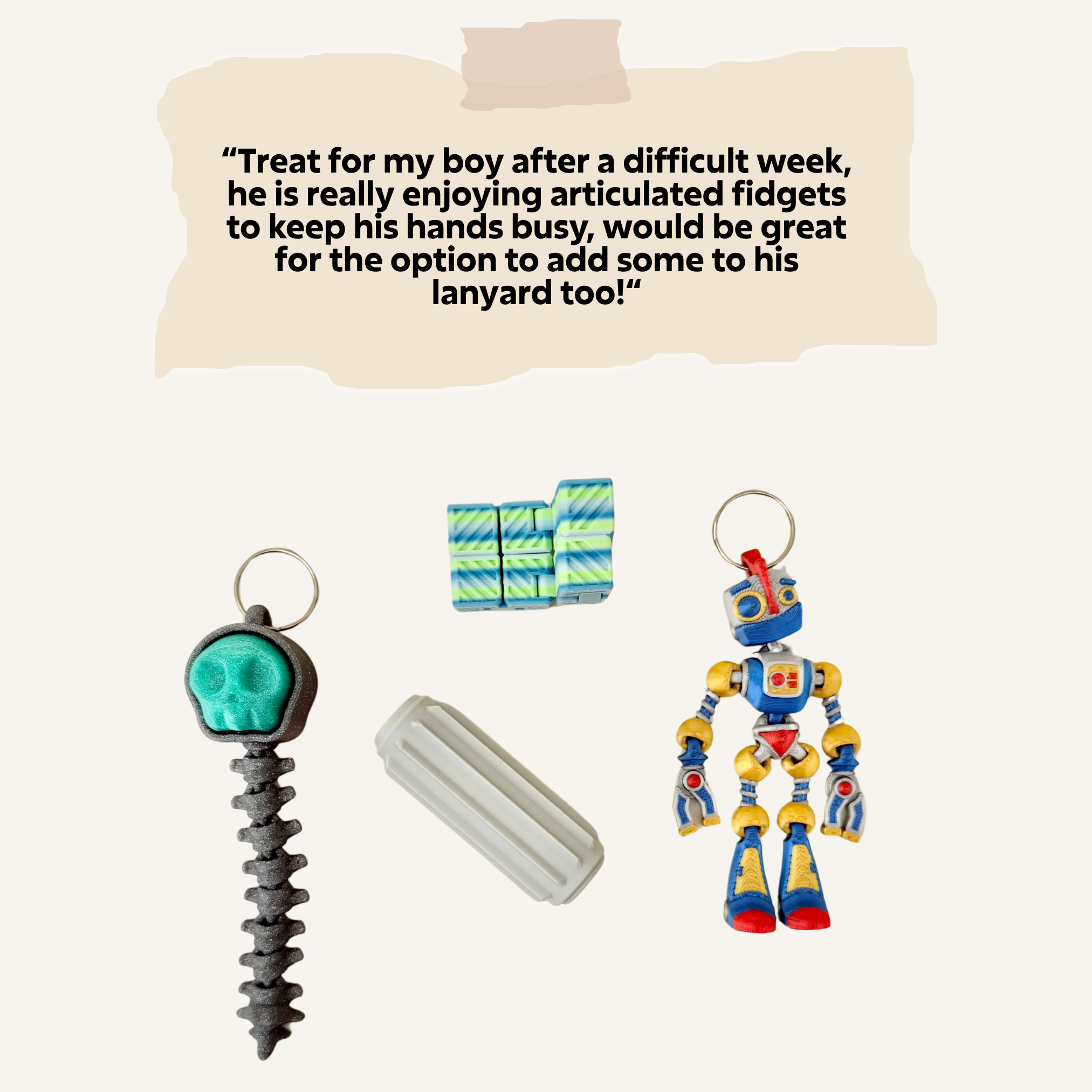 Preference-led box for exploring different sensory styles, textures, sounds and fidgets without choosing exact items.