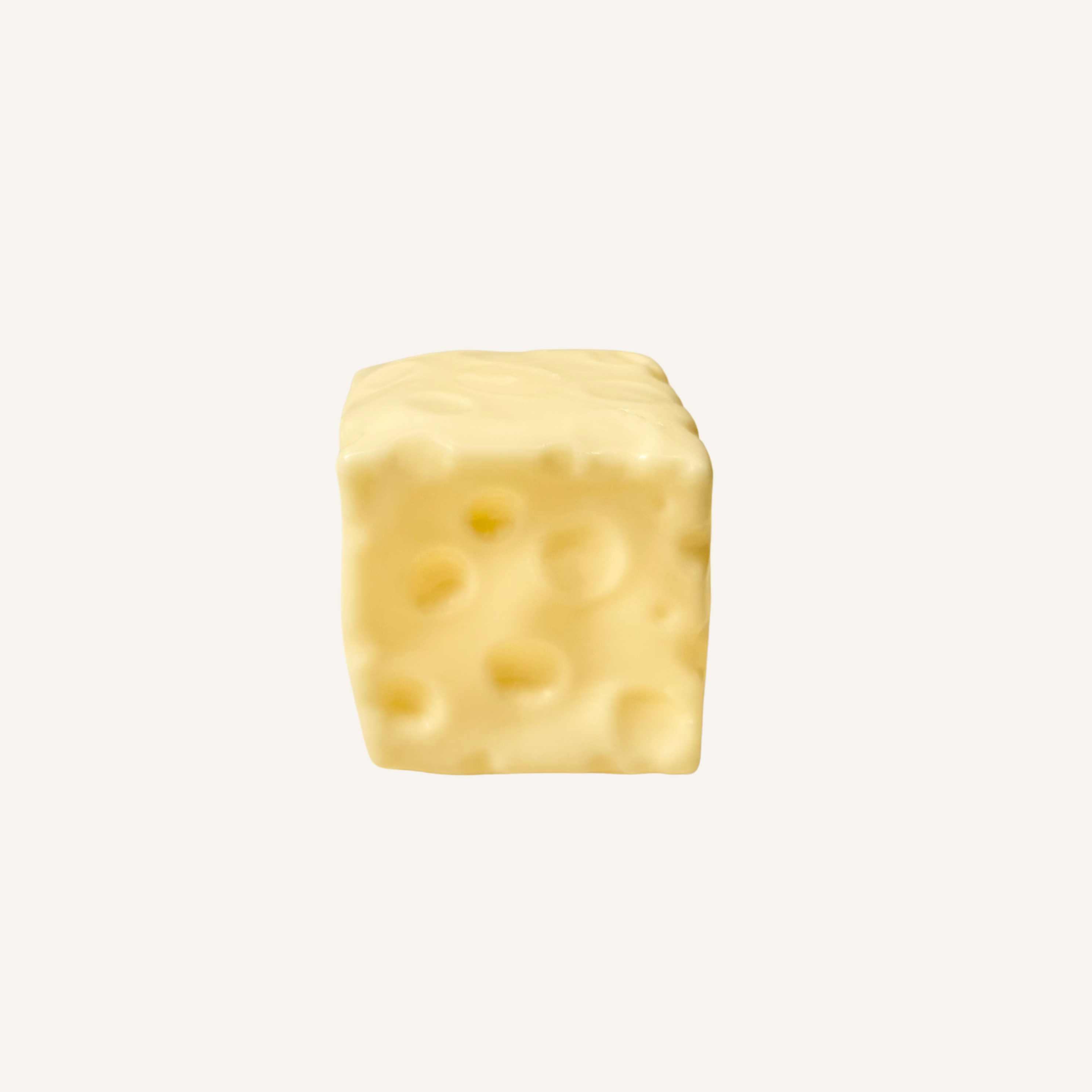 Novelty cheese squish that slowly changes shape and stays where you squeeze it.