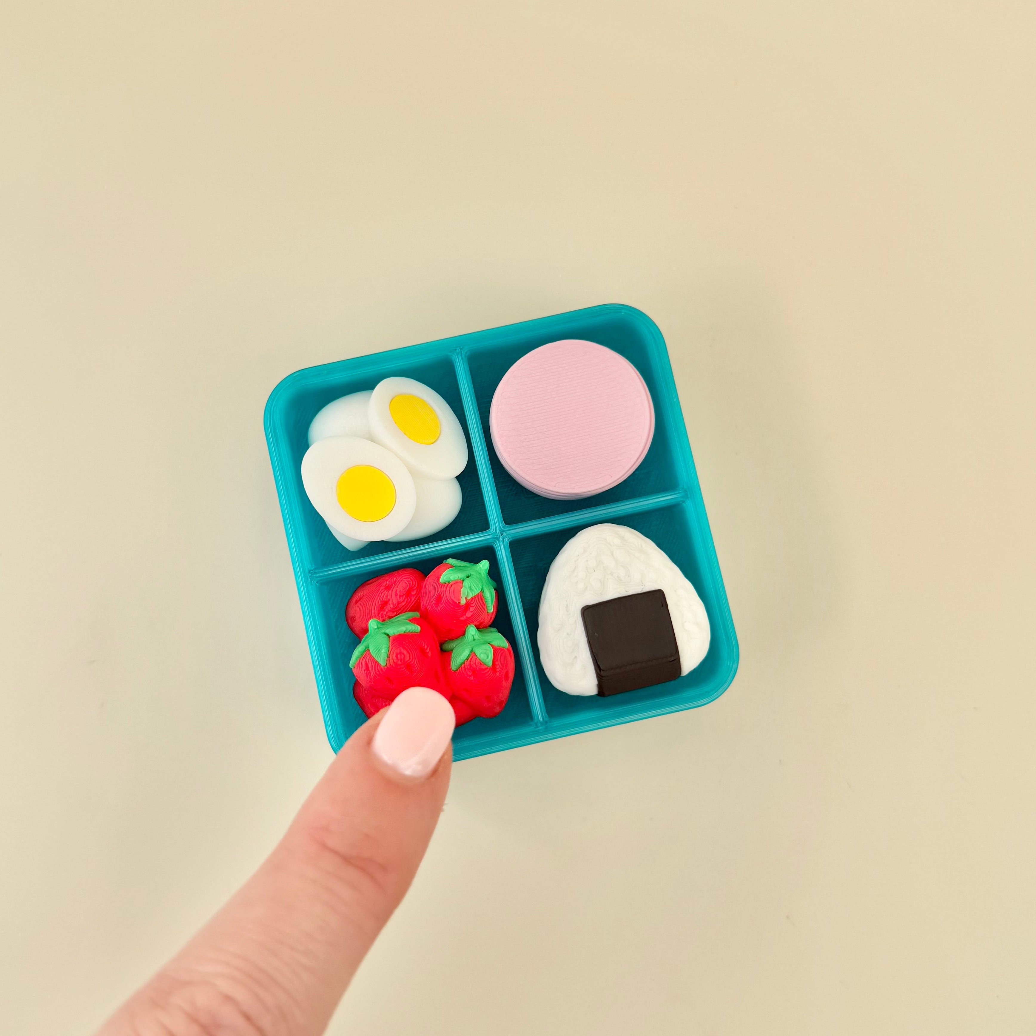 Small textured sensory items designed for hand fidgeting and tactile input