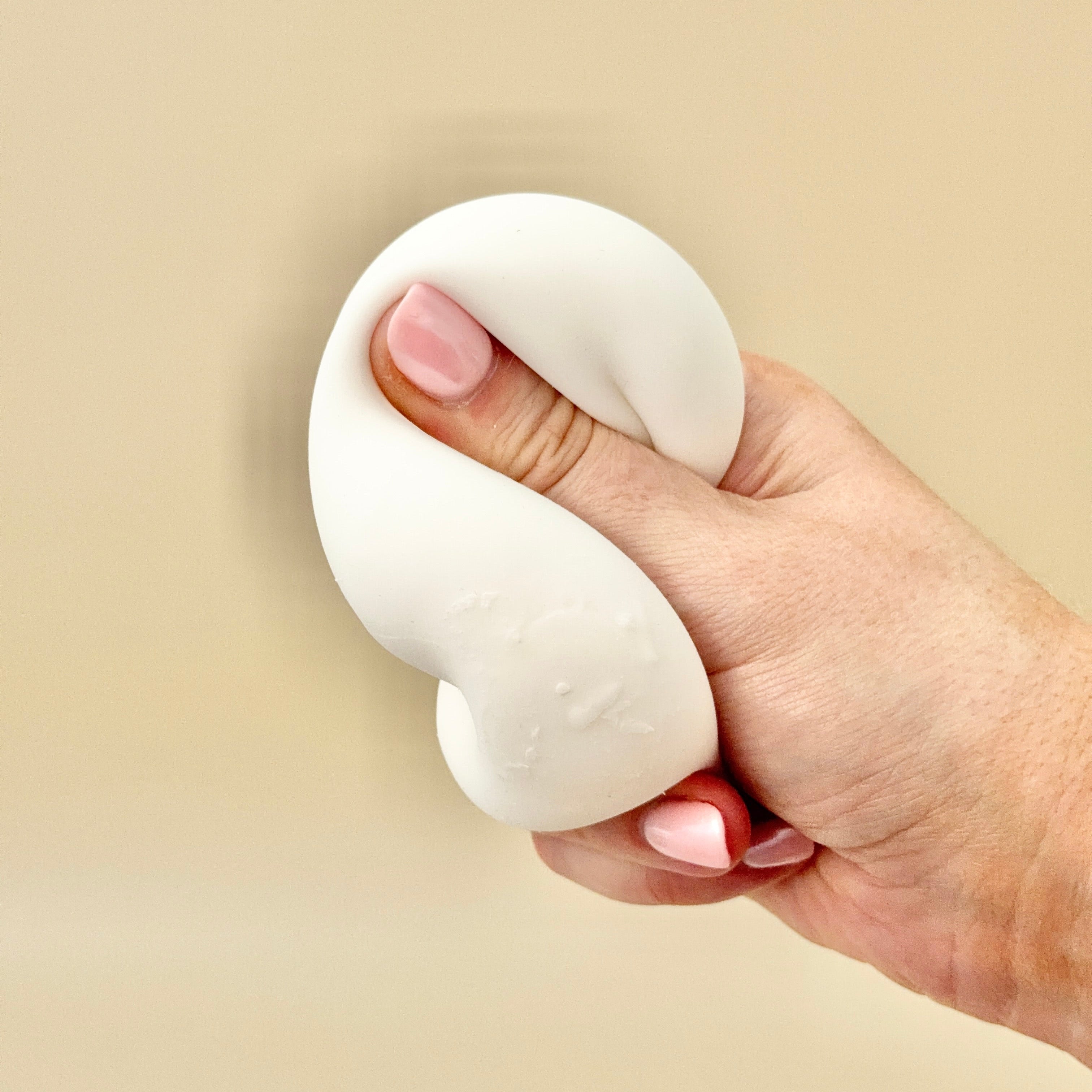 Super soft tactile squish for repetitive squeezing, stress relief and relaxation.