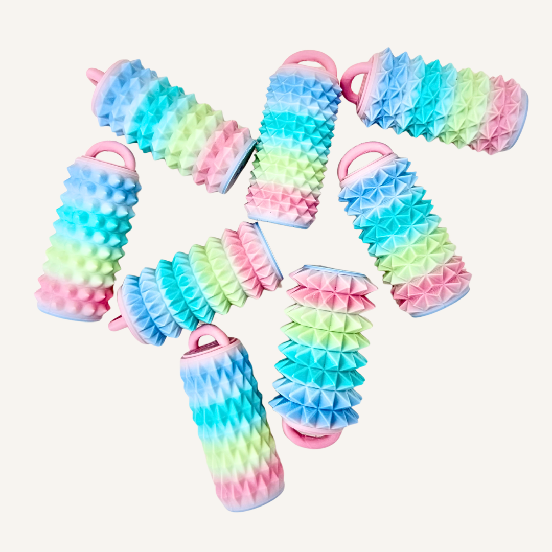 Durable sensory aid for pain stimming and regulation, offering predictable tactile feedback through pressure.
