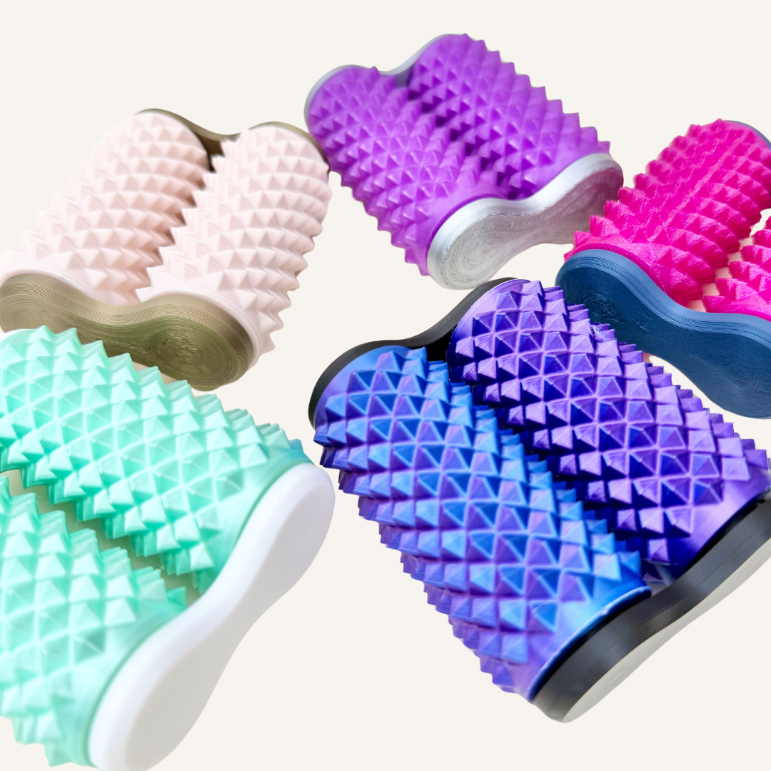 Textured sensory roller for controlled pressure feedback, grounding touch input and discreet everyday use.
