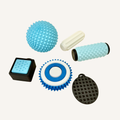 Adult high-input sensory set with pressure tools, textured fidgets and tactile feedback for grounding and stimming.