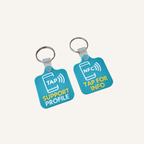 Smart accessibility keyring linking to a personalised profile containing communication needs, contacts and other chosen information.