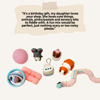 My Stimz Box with a curated mix of fidgets, squishies, clickers and sensory tools picked around your brief.