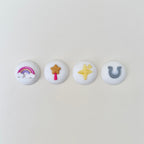 Cute unicorn clicker fidget designed for tactile pressing and focus, available in multiple colour options.
