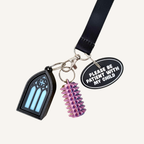 Oval support tag with raised lettering for quick understanding in everyday settings.